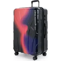 Suitline - Valise de voyage grande extensible, valise XL 4 roulettes, valise à roulettes coque rigide, trolley Hardcase Check-In Bagages 20-23 kg, sangle 158 cm, TSA,Neon Red