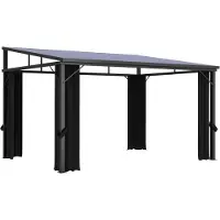 Syfax Belvédère avec rideau 405x294x244 cm Anthracite