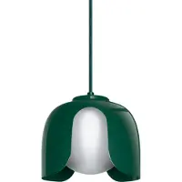 Osram Decor Corolle suspension, vert métal verre, douille E27, câble textile, 200mm, style rétro