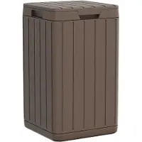 vidaXL Poubelle d'extérieur marron 38x38x65 cm PP