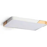 LEDKIA Plafonnier Led 30w Rectangulaire Bois Et Métal 625x425 Mm Cct Sélectionnable Semi-Dari Blanc