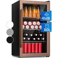 Klarstein Mini Frigo de Chambre de 80L pour Boissons et Bieres, Frigo XXL Silencieux, Mini Bar Intérieur/Ext, Petit Refrigérateur Camping, Stockage de Vins et Boisssons, Étagères Amovibles, 3-10°C