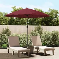 Prolenta Maison Exclusive - Parasol avec mât en aluminium, 250 cm, couleur bordeaux
