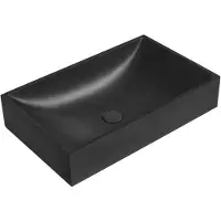 Sapho TARANT lavabo en béton avec vidage, 58x36cm, granit noir