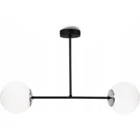 Light11 HOME Light-Home Palermo Lampe à suspendre - Suspension en métal et en verre - E27 - 2-feux - Noir et noir
