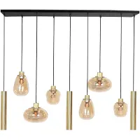 Steinhauer Lampe suspendue pour table à manger Reflexion or avec verre ambré