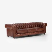 AEA Ensemble de canapés 3+1+1 Sitzers Classique de luxe Chesterfield Canapé en cuir Set