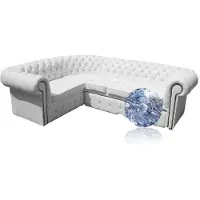 AEA Chesterfield Ecksofa Ledercouch Eck Sofa Polster Sitz Couch Leder Garnitur Napol