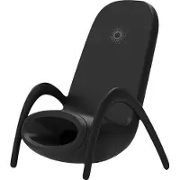 Avizar , chargeur à induction Qi de 15W, design en forme de siège, couleur noire