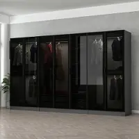 Skye Decor , Kale - 6094, armoire, anthracite, 100 % PANNEAUX DE PARTICULES MÉLAMINÉS, 315 x 52 x 210 cm