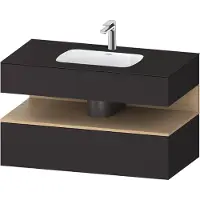 Duravit Collection One lavabo à encastrer avec meuble sous-vasque en console, 1000x550x600mm, niche en chêne naturel, QA4786030800000