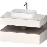 Duravit Collection One Meuble sous-vasque sur console, 1 tiroir, 1 tiroir, découpe au centre, 1000x550x600mm, niche basalte mat, QA4731043840010