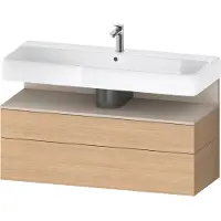 Duravit Collection One Meuble sous-lavabo, 1 tiroir et 1 tiroir, 1190x470x590mm, en niche Taupe Supermatt, QA4396083300010