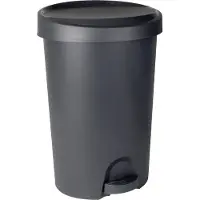 Eda Plastiques Poubelle à pédale 45l gris béton / anthracite - Eda - 10631 G.BT/G.AN - stepy