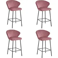 Leobert Tabouret Valora GATTA Rose x4 | 4 tabourets GATTA rose foncé pour un look féminin
