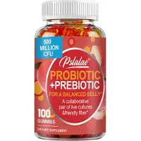 Pslalae Probiotiques + Prébiotiques (100 oursons en gomme) Complément alimentaire, Flatulences, Constipation, Estomac, Intestin, Digestion