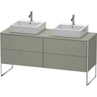 Duravit XSquare Meuble sous-vasque sur console au sol, pour deux vasques, 4 tiroirs, 1600x778x548mm, XS4927B9292