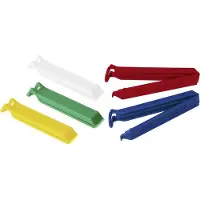Fackelmann 59905 Lot De 5 Clips Colorés Pour Fermeture De Sachet, Clips Pour Sachets Hermétiques, Pince À Sachets, Plastique, Rouge, Vert, Bleu, Blanc, Jaune, 11 Cm