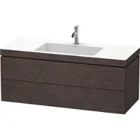 Duravit L-Cube c-bonded Ensemble suspendu, 2 tiroirs, sans trop-plein, 1 trou pour robinet, 1200x500x480mm, LC6929O7272