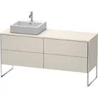 Duravit XSquare Meuble sous-lavabo sur console au sol, 4 tiroirs, vasque à gauche, 1600x778x548mm, XS4924L9191