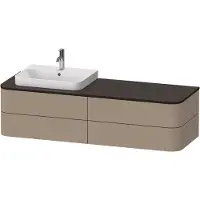 Duravit Happy D.2 Plus Meuble sous-vasque sur console suspendu, 1600x550 mm, 4 tiroirs, pour lavabo pour meuble position à gauche, HP4963L7575