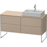 Duravit XSquare Meuble sous-lavabo sur console au sol, 4 tiroirs, vasque à droite, 1400x778x548mm, XS4923R7575