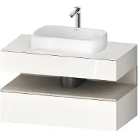 Duravit Collection One Meuble sous-vasque sur console, 1 tiroir, 1 tiroir, découpe au centre, 1000x550x600mm, niche Taupe Supermatt, QA4731083220010