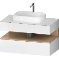 Duravit Collection One Meuble sous-vasque sur console, 1 tiroir, 1 tiroir, découpe au centre, 1000x550x600mm, niche en chêne naturel, QA4731030180010