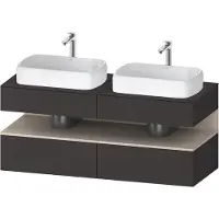 Duravit Collection One Meuble sous-vasque sur console, 2 tiroirs, 2 découpes, 1400x550x600mm, niche Taupe Supermatt, QA4767083800000