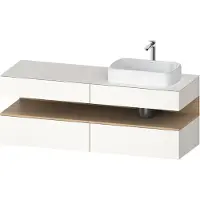 Duravit Collection One Meuble sous-vasque sur console, 2 tiroirs, découpe à droite, 1600x550x600mm, niche en chêne naturel, QA4778030840010