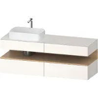 Duravit Collection One Meuble sous-vasque sur console, 2 tiroirs, découpe à gauche, 1600x550x600mm, niche en chêne naturel, QA4777030840010