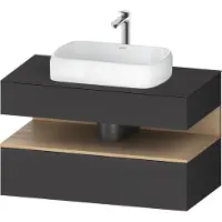 Duravit Collection One Meuble sous-vasque sur console, 1 tiroir, 1 tiroir, découpe au centre, 1000x550x600mm, niche en chêne naturel, QA4731030490010
