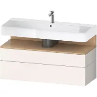 Duravit Collection One bâti-support pour lavabo, 1 tiroir et 1 tiroir, 1190x470x590mm, niche chêne naturel, QA4396030840000