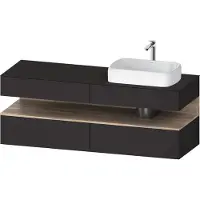 Duravit Collection One Meuble sous-vasque sur console, 2 tiroirs, découpe à droite, 1600x550x600mm, niche en chêne mamelonné, QA4778055800000