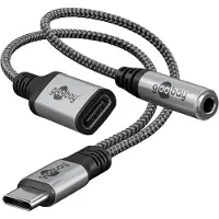 Goobay Adaptateur USB C vers USB C et jack 3,5 millimètres Adaptateur USB C
