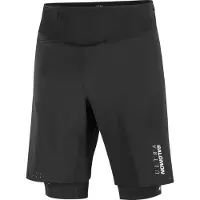 Salomon - Short respirant avec cuissard intégré - S/Lab Ultra 2In1 Short M Deep Black Deep Black - Taille L - Noir