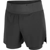 Salomon - Short respirant à séchage rapide - Sense Aero 2In1 Trail 5" M Deep Black - Taille S - Noir