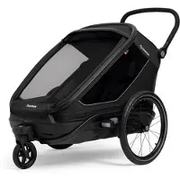 Hamax Siege Velo Enfant Arriere Double Noir - Transport Securise De Deux Enfants -