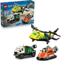 LEGO City 3-en-1 Avion, Camion d'Assistance et Aéroglisseur Modulable, Jouet 7 ans, 60505
