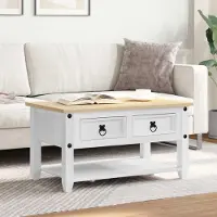 Prolenta Maison Exclusive - Table basse blanche 85 x 50 x 45 cm en pin massif