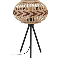 Eglo Lampe de table DONDARRION nature, bordeaux H:41,5 Ø:26cm avec interrupteur à câble
