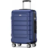 Sonstiges SHOWKOO Valise moyenne à coque dure Serrure TSA 360°-Roulettes L-Bleu