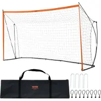 Vevor But de football portable 12 x 6 pieds Filet de football pour enfants Sac de transport Entraînement dans le jardin