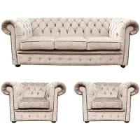 AEA Chesterfield Couch Polster Sofa Klassische Leder Sofagarnitur Polster Couch