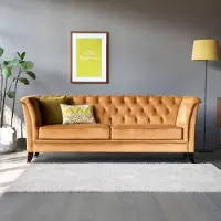 AEA Design Chesterfield Sofagarnitur 3-Sitzer Textil Couch Polster Sofas Sofa Sitz