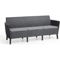 Dmora Winnipeg - Canapé d'Extérieur, 187x67 cm Noir Anthracite, 3 Places