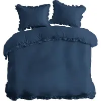 Detexpol Coton lin 220x200 denim avec volants Pure 23
