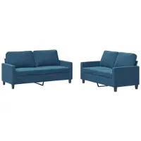 vidaXL Ensemble de canapés 2 pièces avec coussins bleu velours