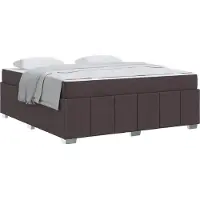 Syfax Cadre de lit avec matelas Marron foncé 180 x 200 cm tissu