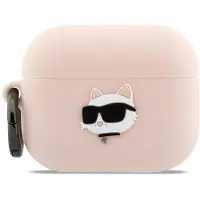 Karl Lagerfeld Étui en silicone avec tête 3D Choupette pour AirPods Pro 3 - rose